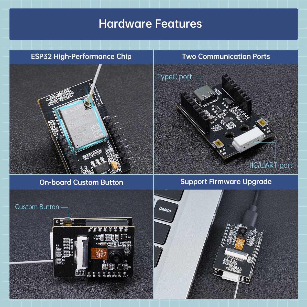 ESP32 S3-Cam AI Vision Module ESP32-S3 Chip WiFi Real-Time Image Transmis-sion for IoT, AI and Robot Development ESP32 S3-Cam AI Vision Module ESP32-S3 Chip WiFi Real-Time Image Transmis-sion for IoT, AI and Robot Development